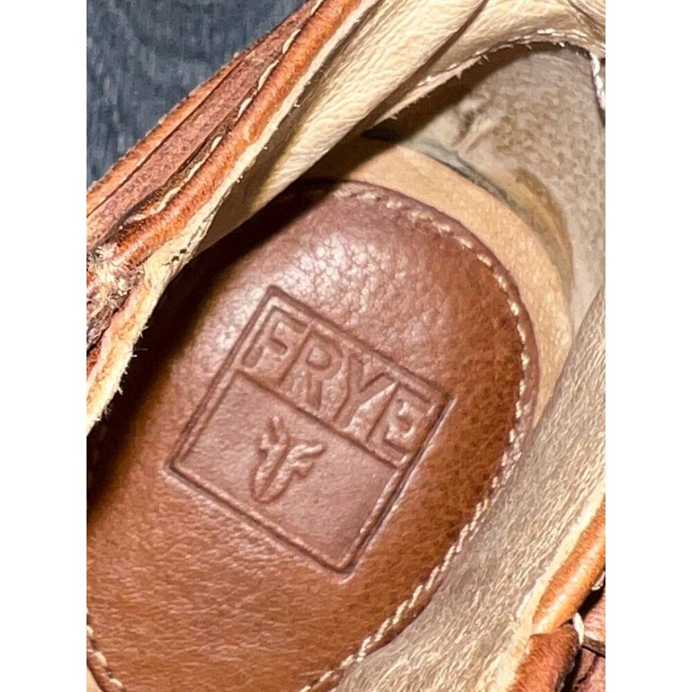 Frye Women's Carmel Full Grain Leather Zip Short Boots Y2K cognac Size 7 S000142 - Picture 9 of 11